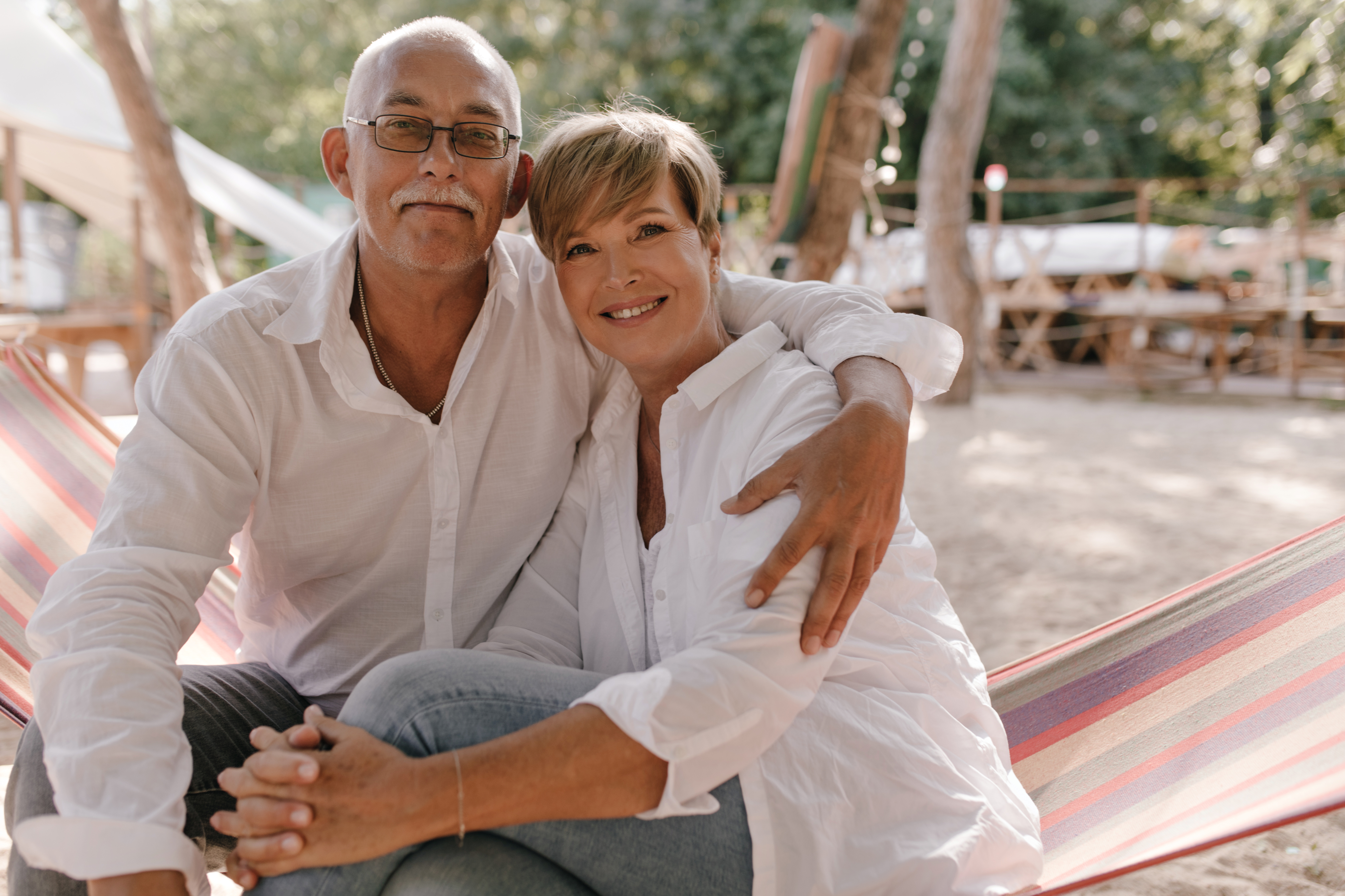 Older couple in a hammock