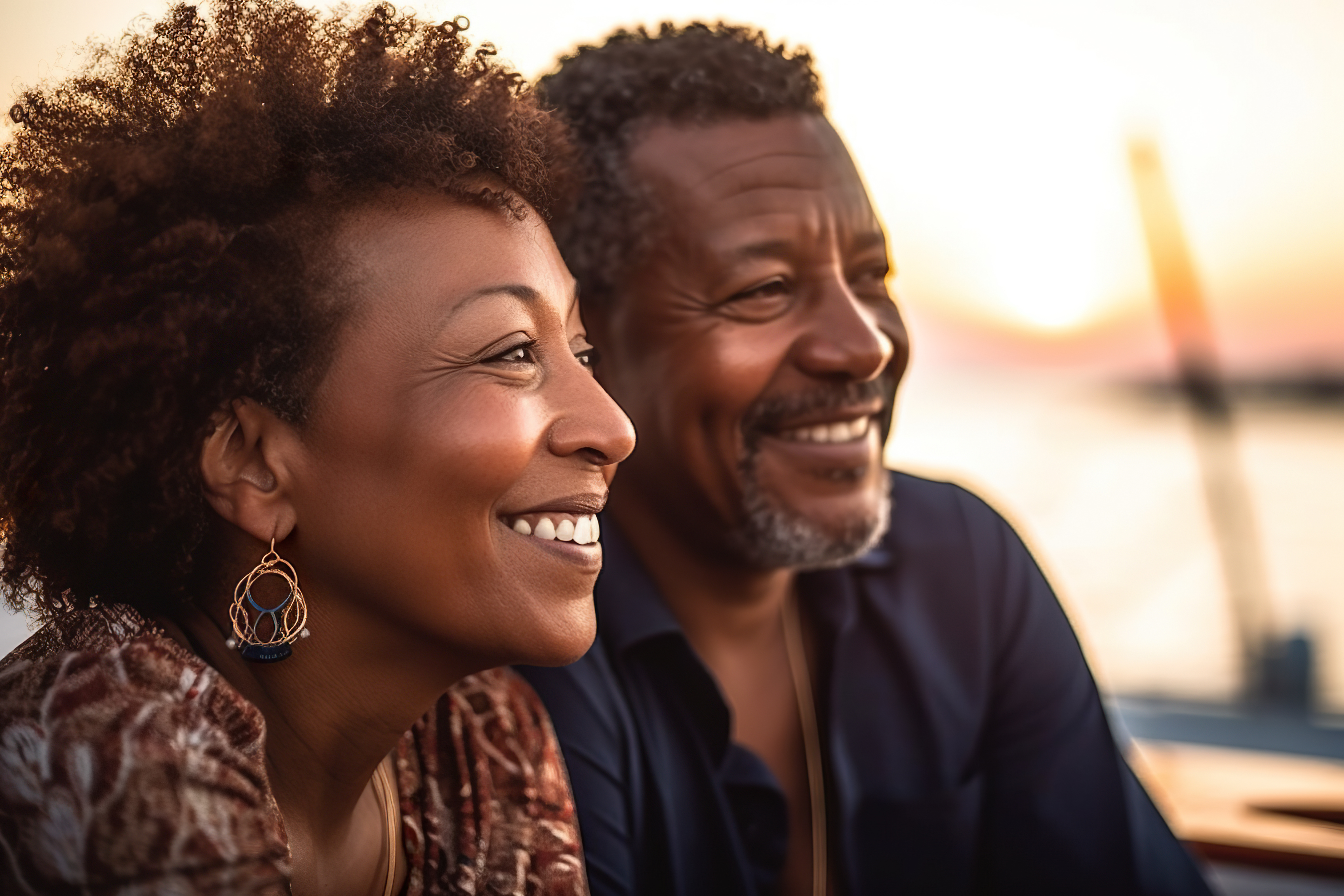 Older couple at sunset